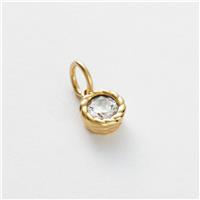 Revere Gold Plated 925 Sterling Silver Round Cubic Zirconia Charm