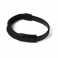 Uncommon Souls Split Black Braided Bracelet
