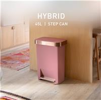 Simplehuman 45 Litre Hybrid Pedal Bin - Blush Pink