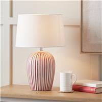 Pacific Cannes Ceramic Stripe Table Lamp - Mulberry