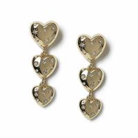 Freedom Gold Tone Heart Drop Earrings