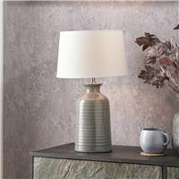 Pacific Helka Ceramic React Glaze Table Lamp - Green