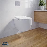Bemis Click and Clean Plastic Soft Close D-Shape Toilet Seat - White