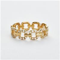 Revere Gold Plated Silver Cubic Zirconia Link Band Ring - Small