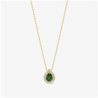 Jon Richard Gold Plated Cubic Zirconia Emerald Pear Pendant Necklace