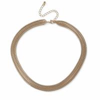 Freedom Gold Tone Multirow Chain Necklace