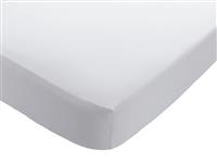 Habitat Washed Plain White Fitted Sheet - Single