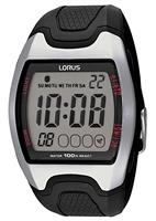 Lorus Men's Digital Display Black Resin Strap Watch