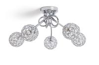 Argos Home Beaded Globes 5 Arm Ceiling Light - Chrome