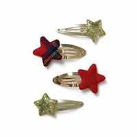 Flitzy Star Gold Tone Snap Hair Clips - Pack of 4