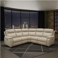 Aspire Kingsmere Leather Power Recliner Corner Sofa - Pewter