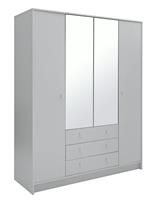 Argos Home Malibu 4 Door 3 Drawer Mirror Wardrobe - Grey