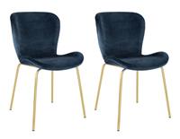 Habitat Etta Pair of Velvet Dining Chair - Blue