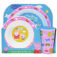 Peppa Pig Kids Plastic Dinner Set - Pink