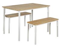 Argos Home Bolitzo Table & Bench Set - Oak & White
