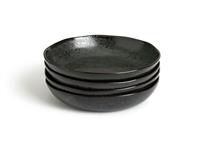 Habitat Preto 4 Piece Stoneware Pasta Bowls - Black