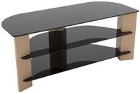 AVF Up To 55 Inch TV Stand - Black Glass and Oak Effe