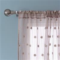 Habitat Pom Pom Sheer Voile Curtain Panel -Taupe - 135x229cm