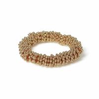 Freedom Gold Tone Metallic Beads Stretch Bracelet