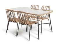 Habitat 4 Seater Bamboo Patio Set