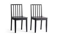 Habitat Nel Pair of Solid Wood Spindle Chair - Black