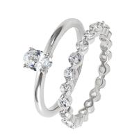 Revere Sterling Silver Cubic Zirconia Engagement Ring - J