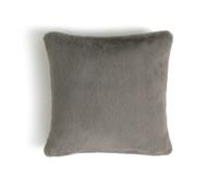 Habitat Plain Faux Fur Cushion - Grey - 43x43cm