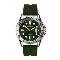 Sekonda Mens Dark Green Dial Green Silicone Strap Watch