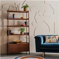 Habitat Marston Oak Veneer Bookcase - Walnut Stain