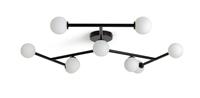 Habitat Alonso 9 Light Flush to Ceiling Light -Black & White