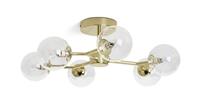 Habitat Molecular 6 Light Metal Flush Ceiling Light - Brass