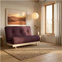 Kyoto Tosa Fabric Futon Sofa Bed - Aubergine