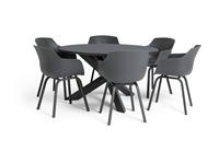 Habitat Aegaen 6 Seater Metal Patio Set - Grey