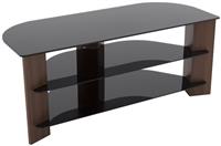 AVF Up To 55 Inch TV Stand - Black Glass and Walnut Effect