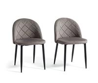 Habitat Imogen Pair of Velvet Dining Chairs - Grey