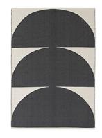 Habitat Half Moon Flatweave Cotton Rug - B&W - 120x180cm