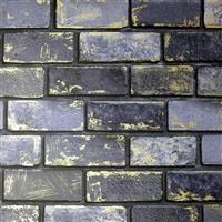 Arthouse Metallic Brick Navy Blue Wallpaper