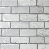 Arthouse Metallic Brick Silver Wallpaper