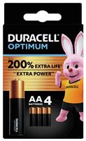 Duracell Optimum Alkaline AA Batteries - Pack of 4