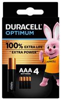 Duracell Optimum Alkaline AAA Batteries - Pack of 4