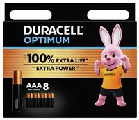 Duracell Optimum Alkaline AAA Batteries - Pack of 8