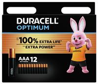 Duracell Optimum Alkaline AAA Batteries - Pack of 12