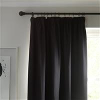 Habitat Blackout Plain Pencil Pleat Curtains - Black