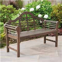 Greenhurst Lutyens Style 2 Seater Wood Garden Bench-Chestnut
