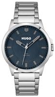 HUGO Men's Blue Dial Silver Stainless Steel Bracelet Watch