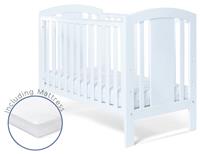 Baby Elegance Laba Baby Cot with Mattress - White