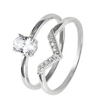 Revere 9ct White Gold Cubic Zirconia Engagement Ring - U