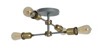 Habitat Tay 4 Light Flush to Ceiling Light - Grey & Brass