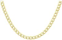 Revere 9ct Yellow Gold Italian Diamond Cut Curb Chain