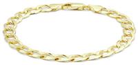 Revere 9ct Yellow Gold Italian Diamond Cut Curb Bracelet